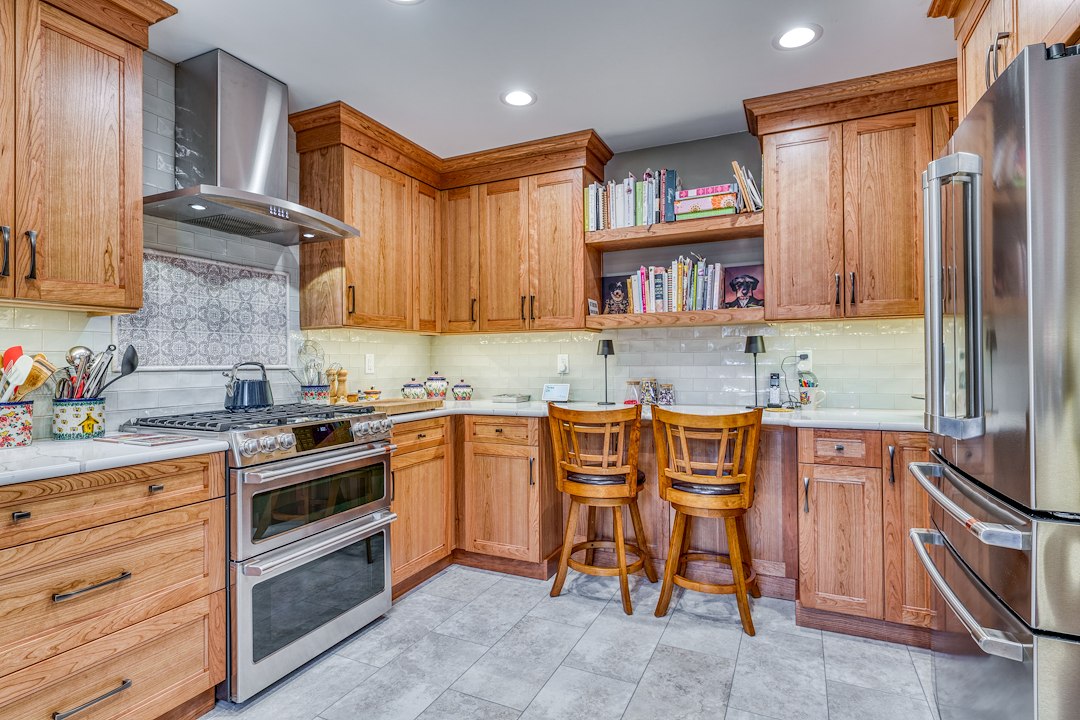 Warm, Inviting Kitchen with Natural Wood and Timeless Detail